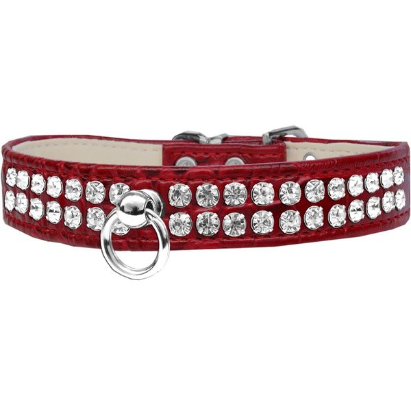 Mirage Pet Products Style No.72 Rhinestone Designer Croc Dog CollarRed Size 24 82-21-RDC24